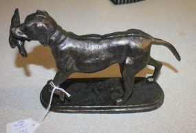 Reproduction Cast Iron Bird Dog Statue 9" l., 5 1/2" h.