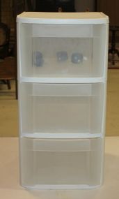 Three Drawer Plastic Container 12"w., 15"d., 26"h.