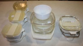 9 Corningware Petitit Pans, 7" Casserole in Frame, Lids, and Oval Casserole