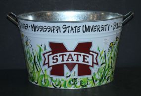 Mississippi State Galvanized Bucket New bucket with handles, 9"h.