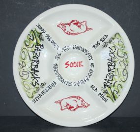 University of Arkansas Veggie Tray New large pottery tray, 14"dia.
