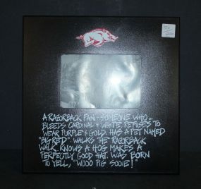 University of Arkansas Picture Frame New Wood Definition of fan picture frame, holds 4 x 6 print, 12"sq.