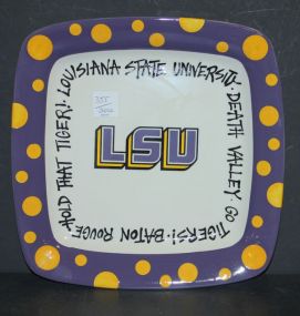 Louisiana State University Plate New square LSU pottery plate, 10"sq.