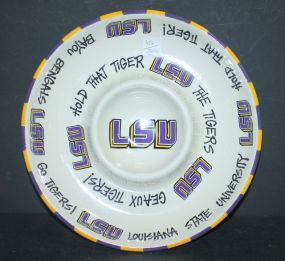 Louisiana State University Chip-n-Dip Tray New LSU Tray, 12"dia.