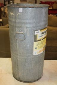 Hand Dipped Galvanized Pail 27"h., 13"dia.