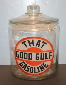 Repro. Gulf Jar with Lid 7"dia., 10"h.