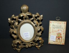 Brass Frame, Plaque on Love