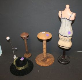 Velvet Napkin Holder with Napkin, Hat Stand, Spool, Display 16"h.