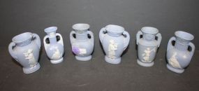 Six Wedgewood (Japan) Style Vases 3"h.
