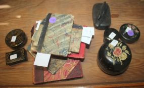 Grouping of Small Books and Boxes 3"dia. Boxes