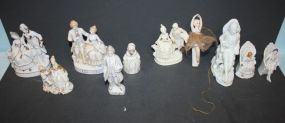 Ten Porcelain Figurines 4" - 6"h.