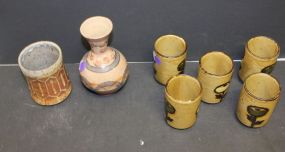 Pottery Cups and Vase cups 3"h.