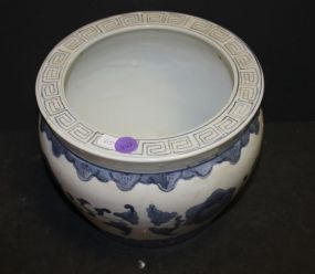 Blue and White Flower Pot 8"dia., 6"h.