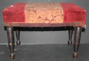 Footstool and Red Velvet 17"w., 11"d., 11"h.