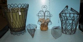 Tall Wire Baskets, Wall Pocket, and Cone Baskets baskets 12"h.