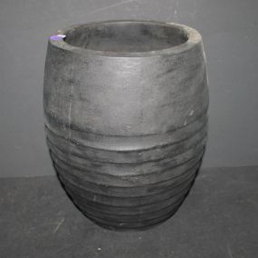 Painted Black Pottery Pot 9"dia., 12"h.