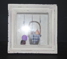 Framed Basket with Fruit 7"square
