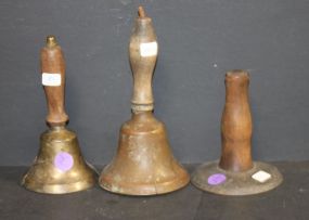 School Bells and Top 2 school bells, wood, and metal top.