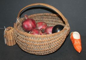 Basket with Wood Fruit