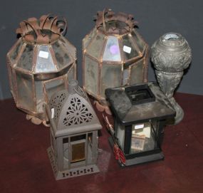 Lighting Fixture and Vase 4 candle lighting fixtures and vase.