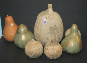 4 Pumpkins and 3 Papermache Squash