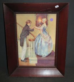 Victorian Print in Mahogany Frame 14"w., 18"h.