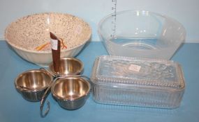 Mixing Bowl Made in Italy, Plastic Salad Bowl, Condiment Set, Refrigerator Glass Container 9" mixing bowl
