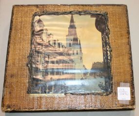 Decoupage Picture of New Orleans Jackson Square 10"w., 9"h.