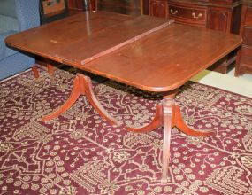 Duncan Phyfe Style Dining Table One leaf, 40"w., 60"L., 30"h., 12" leaf.