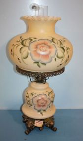 Vintage Large Parlor Lamp 10"dia., 25"h.
