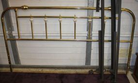 Brass Bed Bed with porcelain knobs, 72"w.