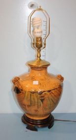 Contemporary Lamp Unique Glazed Finish, 12"dia., 27"h.