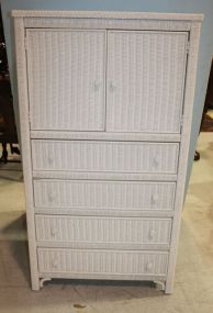 Contemporary Wicker Entertainment Center 32"w., 21"d., 59"h.