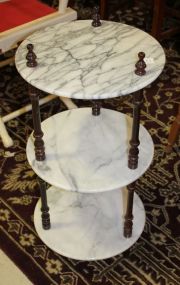 Three Tier Marble Stand 14"dia., 30"h.