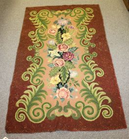 Extremely Old And In Good Condition Wool Hand Made Rug 39"w., 68"h.