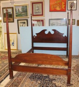Vintage Pencil Post Bed Mahogany vintage pencil post bed standard double size. 69"h., 54"w.