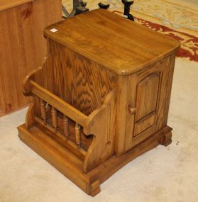 Modern End Table/Magazine Rack Storage compartment, 20"w., 21"h.