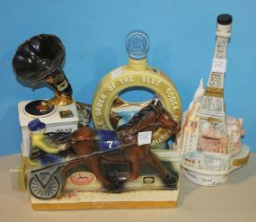 Crme De Ment (Eiffel Tower) Decanter, Beam Bourbon "Order of the Blue Goose", Ezra Brooks RCA Phonograph, Ezra Brooks Handletonian Decanter Crme De Ment (Eiffel Tower) Decanter, Beam Bourbon "Order of the Blue Goose", Ezra Brooks RCA Phonograph,