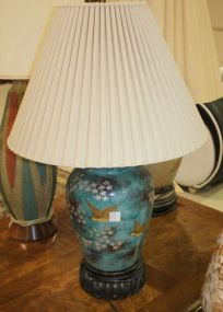 Porcelain Oriental Style Lamp 29"h.