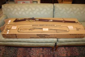Two Daviess County Bourbon Kentucky Long Rifle Decanters in box, 51"L.