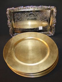 8-13" Gold Underplate and Aluminum Tray 8-13" Gold Underplate and Aluminum Tray