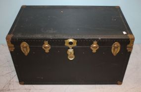 Black Faux Leather Trunk 40" x 22"d, 23"h