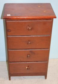 Four Drawer Bed Side Chest 16"w, 11"d, 29"h