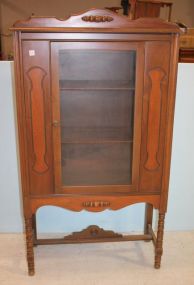 1940 Walnut Veneer China Cabinet 34"w, 15"d, 61"h