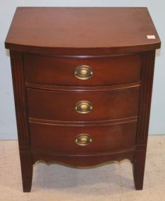 Three Drawer 1950's Bed Side Chest 20"w, 15"d, 26"h