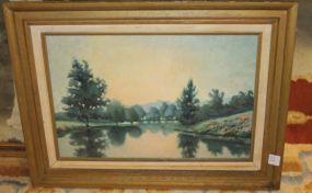 Oil Painting of Landscape signed Martha Brook 23"w, 17"h