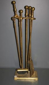 Brass Fire Piece Fireplace Tools 30"h.