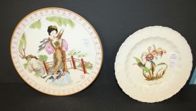 Spode and Boehm Studio's Plates Artist signed Copeland Spode plate 9"dia. And Edward Marshall Boehm Studio's "The Musical Maidens" 10" plates