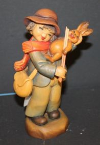 Anri Carved Figurine "Merry Melody" carved figurine by Anri, 6"h.