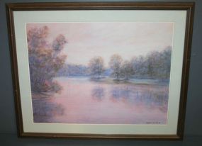 Glicee Print by Alfred Nicols Glicee print of stream with trees, signed by Alfred Nichols, limited edition 318/960; 30 1/2" w., 24" h.